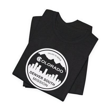 Colorado Denver South Mission Circular Monochrome Logo T-Shirt - Latter-Day Saint LDS Missionary Gift - Book of Mormon