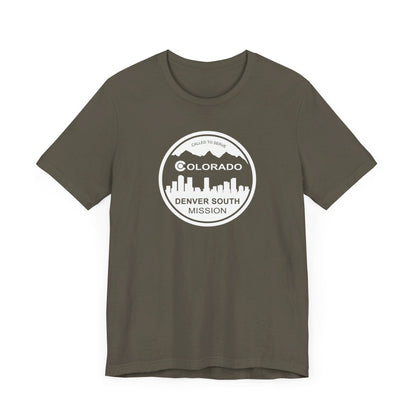 Colorado Denver South Mission Circular Monochrome Logo T-Shirt - Latter-Day Saint LDS Missionary Gift - Book of Mormon