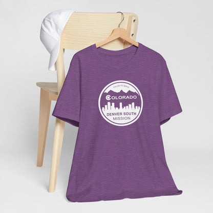 Colorado Denver South Mission Circular Monochrome Logo T-Shirt - Latter-Day Saint LDS Missionary Gift - Book of Mormon