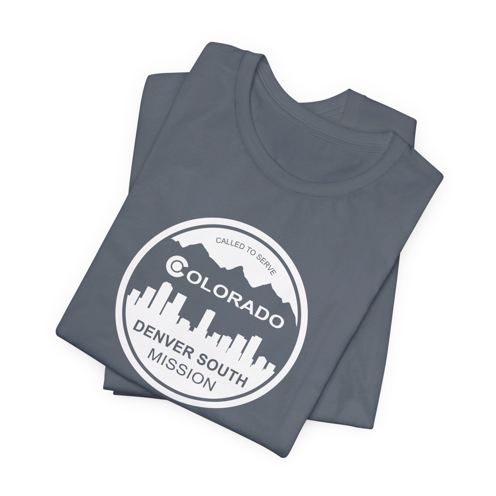Colorado Denver South Mission Circular Monochrome Logo T-Shirt - Latter-Day Saint LDS Missionary Gift - Book of Mormon