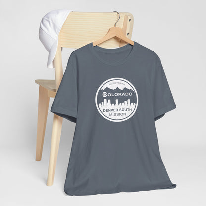 Colorado Denver South Mission Circular Monochrome Logo T-Shirt - Latter-Day Saint LDS Missionary Gift - Book of Mormon