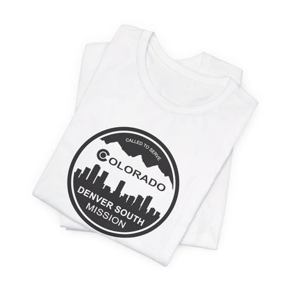 Colorado Denver South Mission Circular Monochrome Logo T-Shirt - Latter-Day Saint LDS Missionary Gift - Book of Mormon
