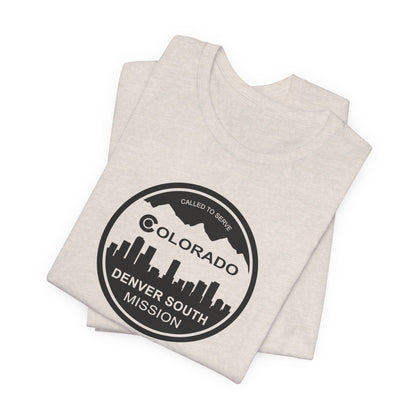 Colorado Denver South Mission Circular Monochrome Logo T-Shirt - Latter-Day Saint LDS Missionary Gift - Book of Mormon