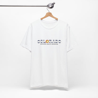 Colorado Denver South Mission Flag Title T-shirt - Latter-Day Saint LDS Missionary Gift - Book of Mormon