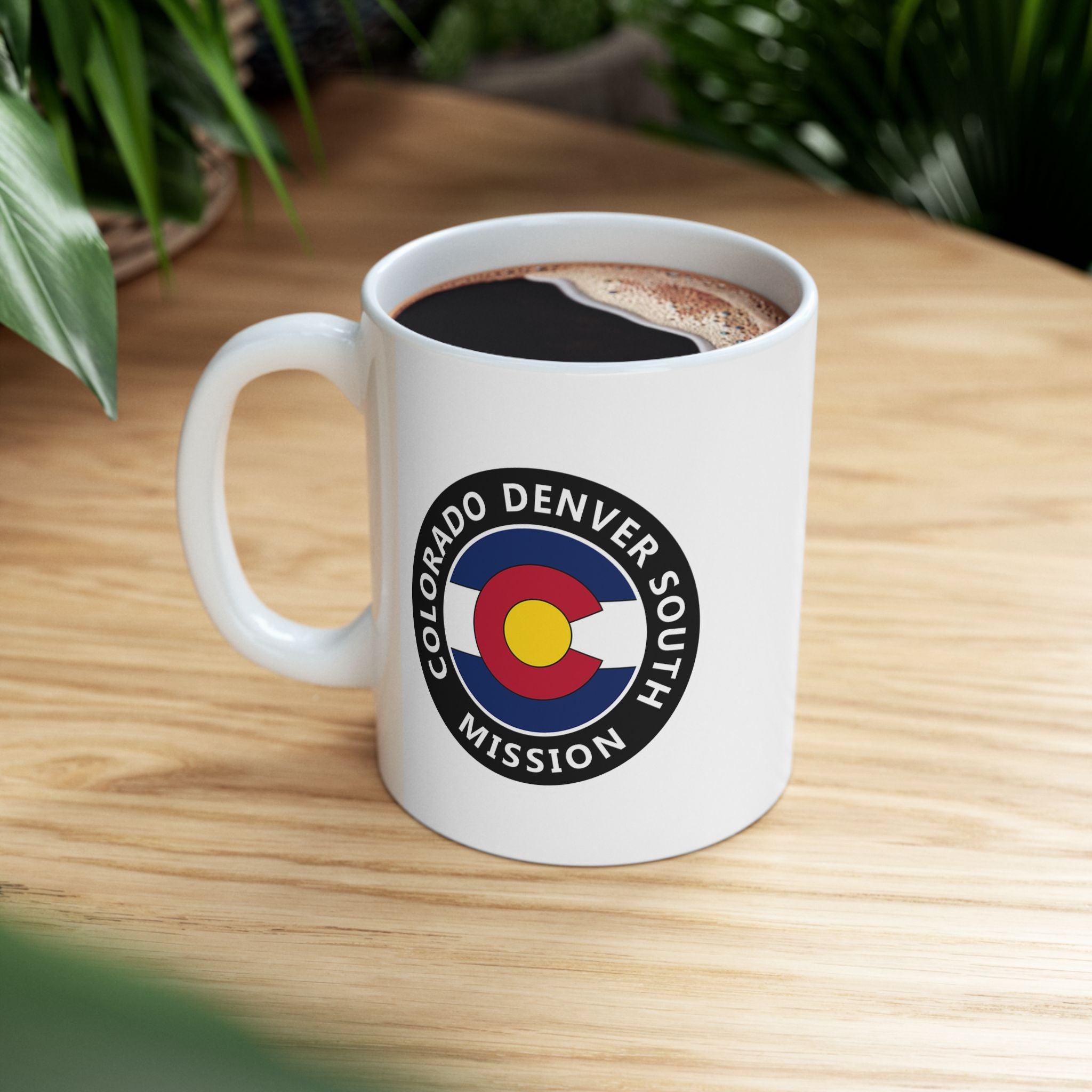 Colorado Denver South Mission State Flag Logo Ceramic Mug White Name - Latter-Day Saint LDS Missionary Gift - Book of Mormon