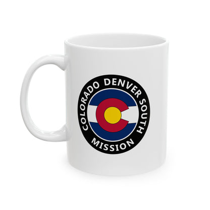 Colorado Denver South Mission State Flag Logo Ceramic Mug White Name - Latter-Day Saint LDS Missionary Gift - Book of Mormon