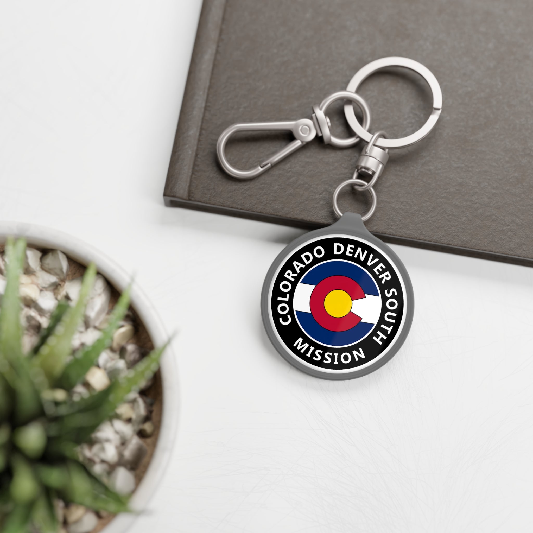 Colorado Denver South Mission State Flag Logo Key Tag - Latter-Day Saint LDS Missionary Gift - Book of Mormon