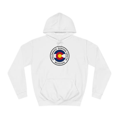 Colorado Denver South Mission State Flag Logo (White Border) College Hoodie