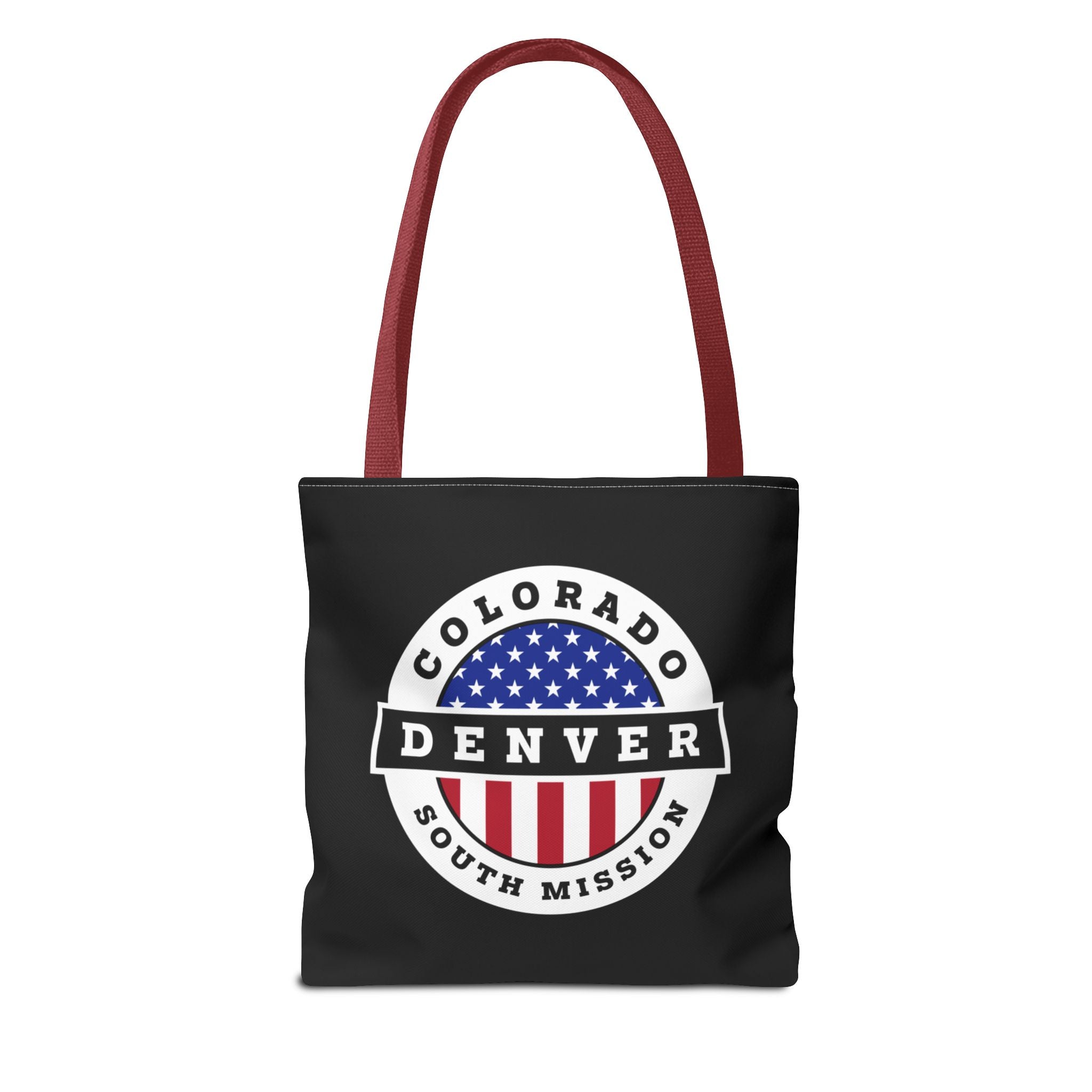 Colorado Denver South Mission USA Flag Logo Tote Bag Black - Mission Wishlist - LDS Missionary Gift Store