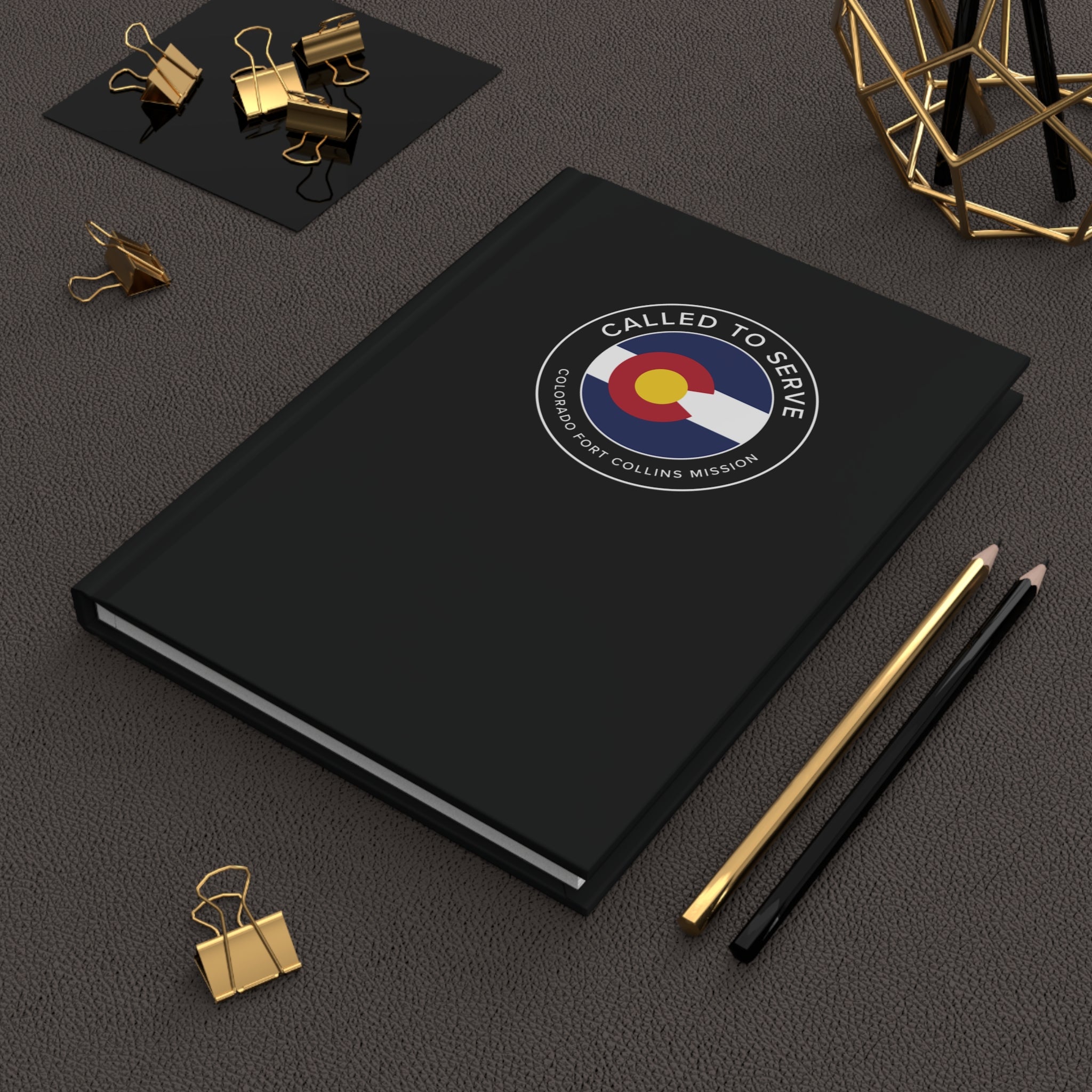 Colorado Fort Collins Mission Circle Flag Called to Serve Black Hardcover Journal Matte - Latter-Day Saint LDS Missionary Gift - Book of Mormon