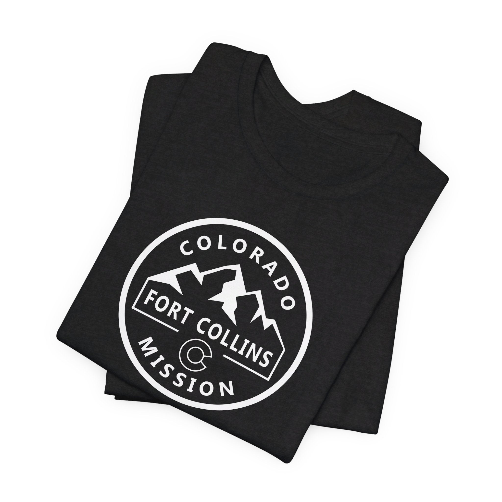 Colorado Fort Collins Mission Circular Monochrome Logo T-Shirt - Latter-Day Saint LDS Missionary Gift - Book of Mormon