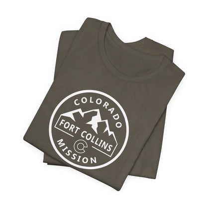 Colorado Fort Collins Mission Circular Monochrome Logo T-Shirt - Latter-Day Saint LDS Missionary Gift - Book of Mormon