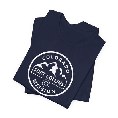 Colorado Fort Collins Mission Circular Monochrome Logo T-Shirt - Latter-Day Saint LDS Missionary Gift - Book of Mormon
