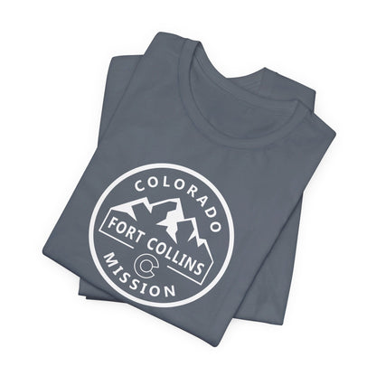 Colorado Fort Collins Mission Circular Monochrome Logo T-Shirt - Latter-Day Saint LDS Missionary Gift - Book of Mormon