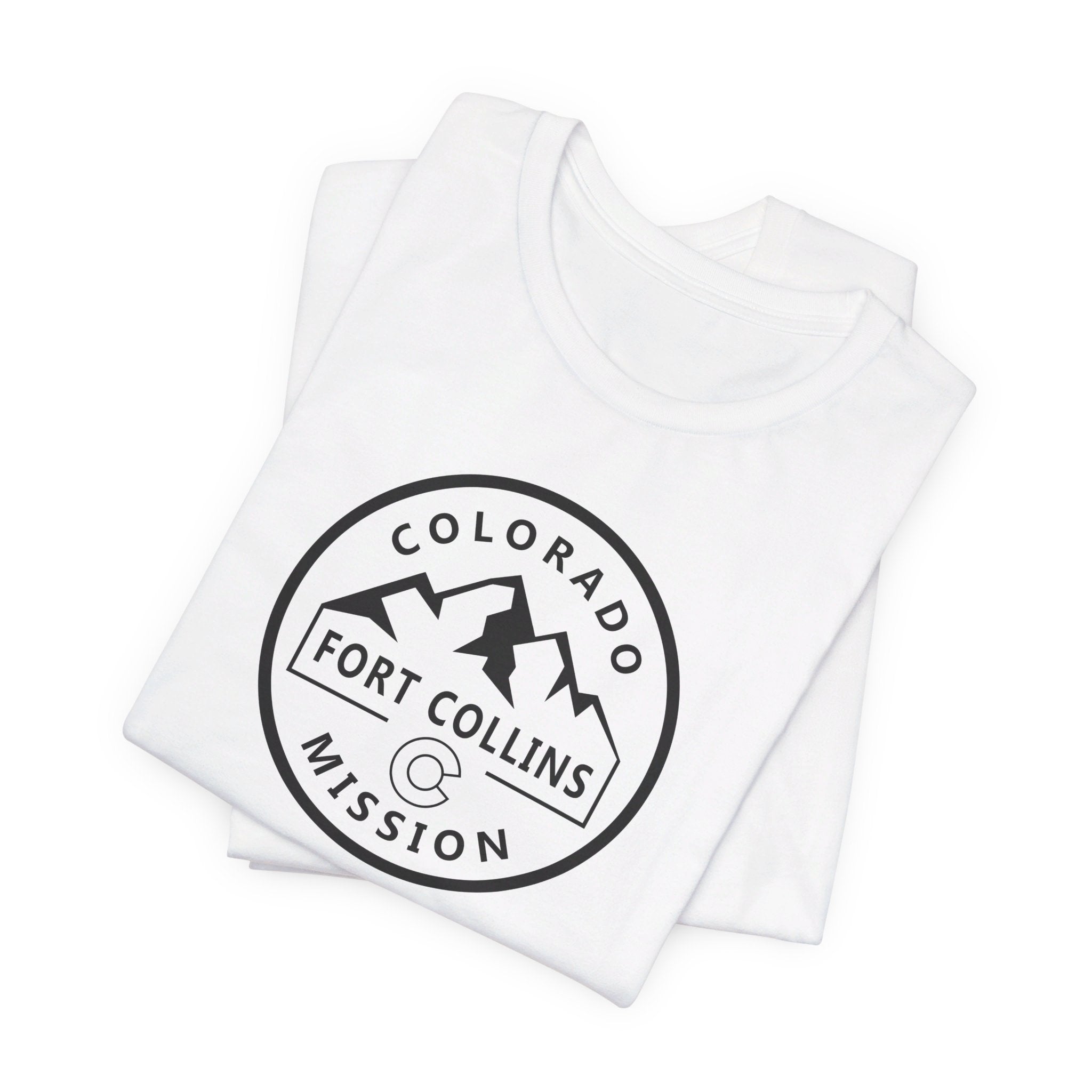 Colorado Fort Collins Mission Circular Monochrome Logo T-Shirt - Latter-Day Saint LDS Missionary Gift - Book of Mormon
