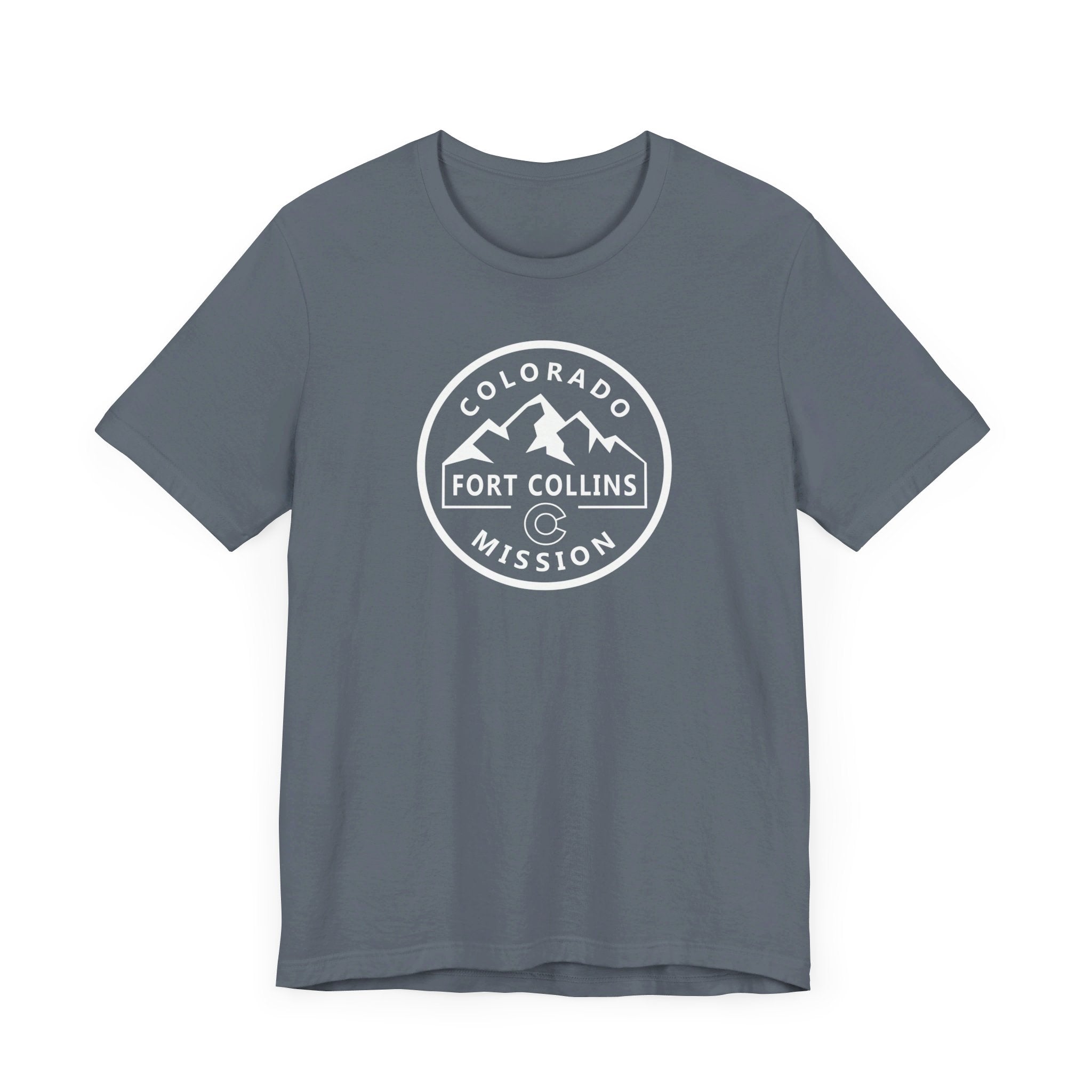 Colorado Fort Collins Mission Circular Monochrome Logo T-Shirt - Latter-Day Saint LDS Missionary Gift - Book of Mormon