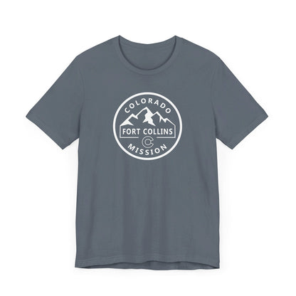 Colorado Fort Collins Mission Circular Monochrome Logo T-Shirt - Latter-Day Saint LDS Missionary Gift - Book of Mormon