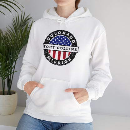 Colorado Fort Collins Mission Circular USA Flag Hoodie - Latter-Day Saint LDS Missionary Gift - Book of Mormon