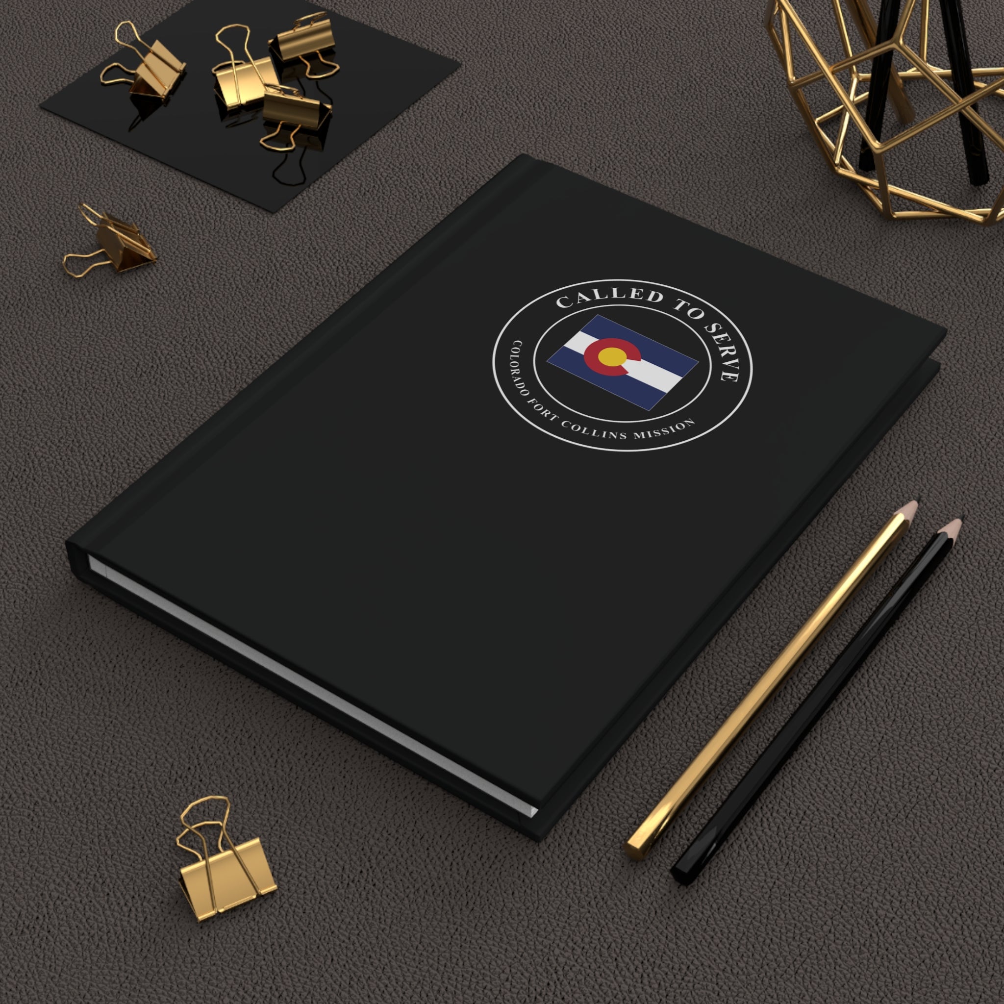 Colorado Fort Collins Mission Flag Map Called to Serve Black Hardcover Journal Matte - Latter-Day Saint LDS Missionary Gift - Book of Mormon