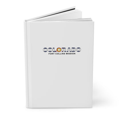 Colorado Fort Collins Mission Flag Title White Hardcover Journal Matte - Latter-Day Saint LDS Missionary Gift - Book of Mormon