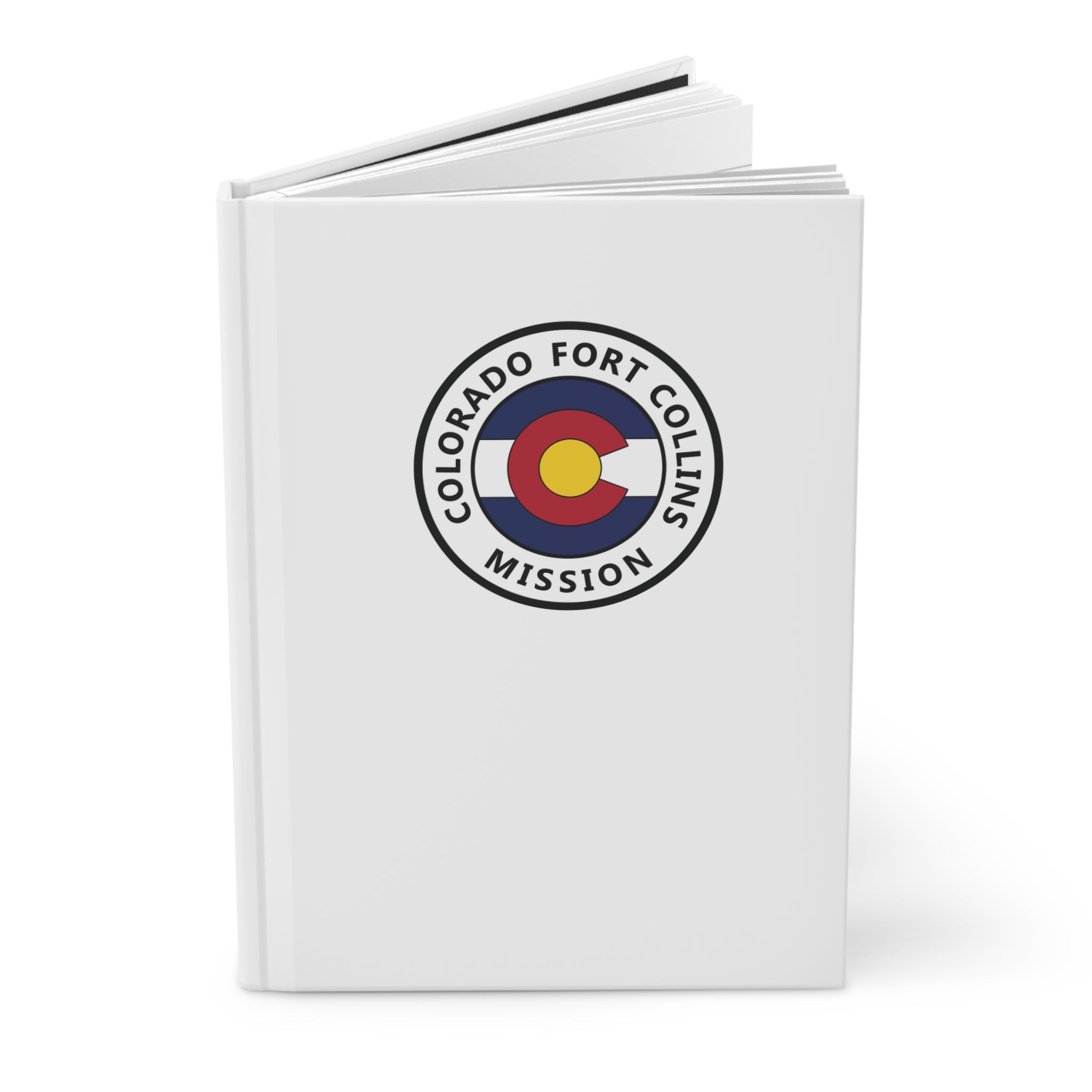 Colorado Fort Collins Mission Logo Design White Hardcover Journal Matte - Latter-Day Saint LDS Missionary Gift - Book of Mormon
