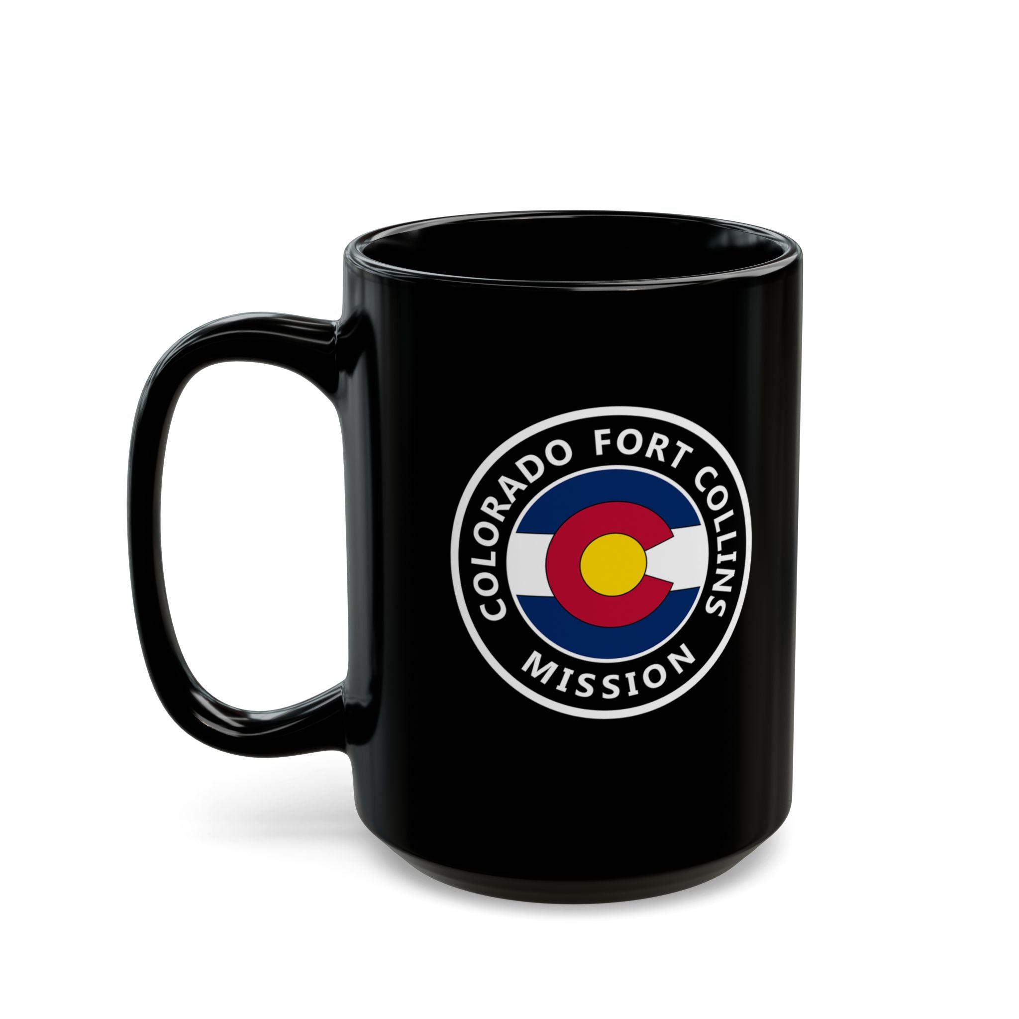 Colorado Fort Collins Mission State Flag Logo Ceramic Mug Black Name - Latter-Day Saint LDS Missionary Gift - Book of Mormon