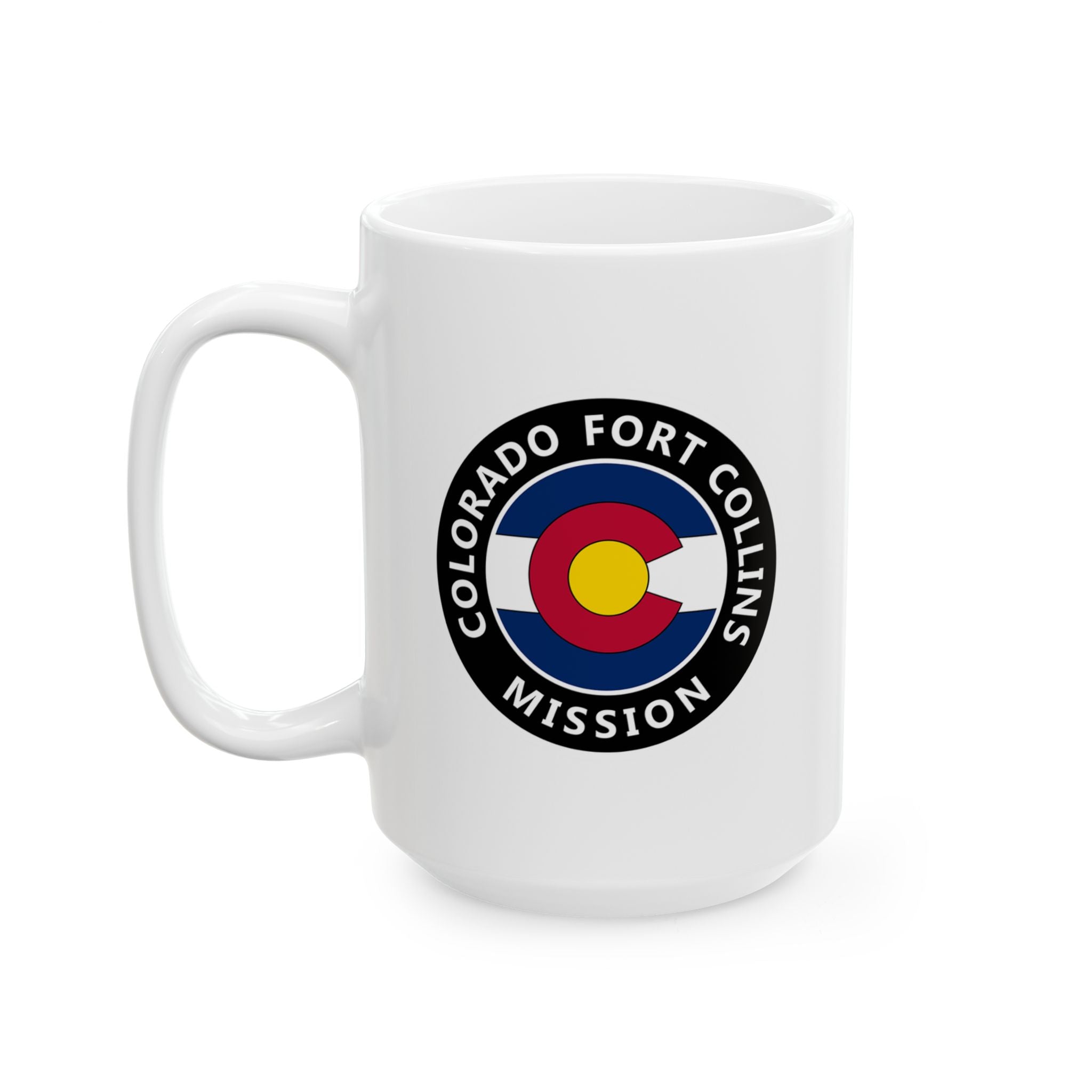 Colorado Fort Collins Mission State Flag Logo Ceramic Mug White Name - Latter-Day Saint LDS Missionary Gift - Book of Mormon