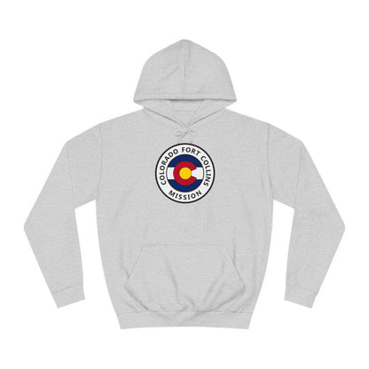 Colorado Fort Collins Mission State Flag Logo (White Border) College Hoodie