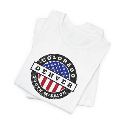 Colorado Fort Collins Mission Vintage Circular USA Flag T-Shirt - Latter-Day Saint LDS Missionary Gift - Book of Mormon