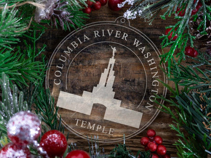 Columbia River Washington Temple Christmas Ornament - Latter-Day Saint LDS Missionary Gift - Book of Mormon