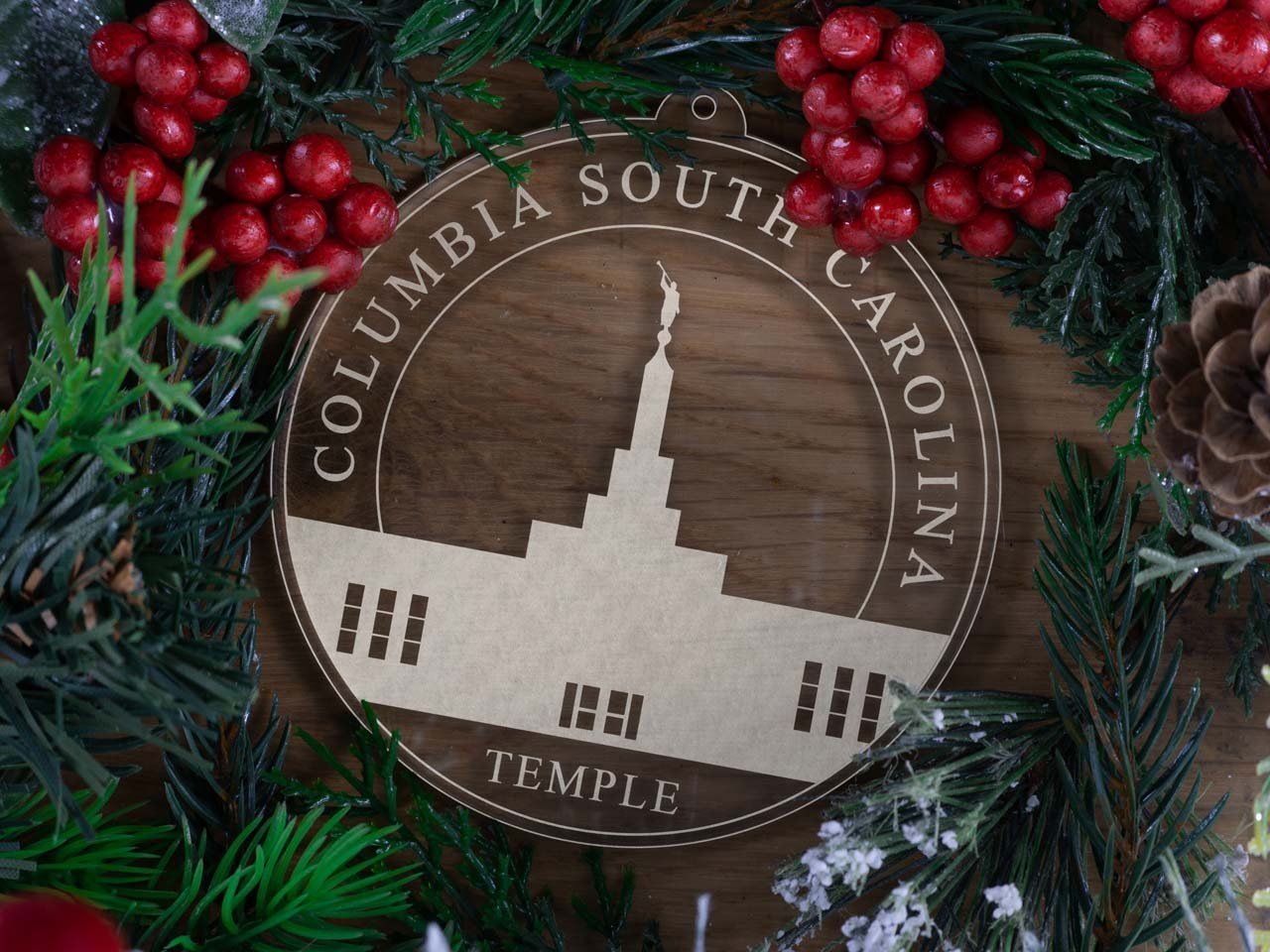 Columbia South Carolina Temple Christmas Ornament - Latter-Day Saint LDS Missionary Gift - Book of Mormon