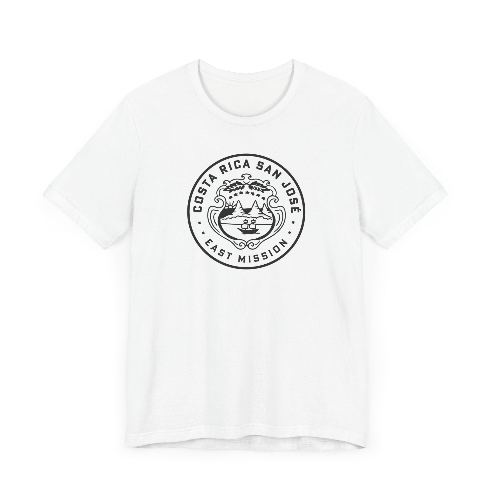 Costa Rica San Jose East Mission Circular Monochrome Logo T-Shirt - Latter-Day Saint LDS Missionary Gift - Book of Mormon