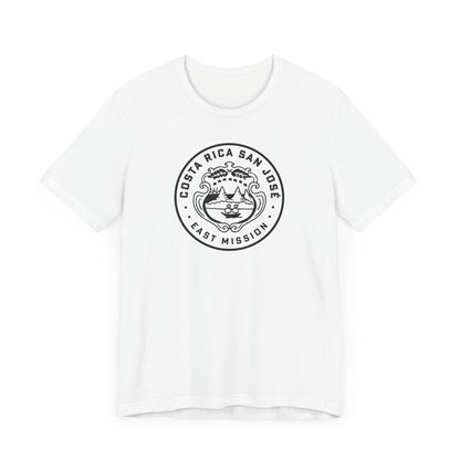 Costa Rica San Jose East Mission Circular Monochrome Logo T-Shirt - Latter-Day Saint LDS Missionary Gift - Book of Mormon