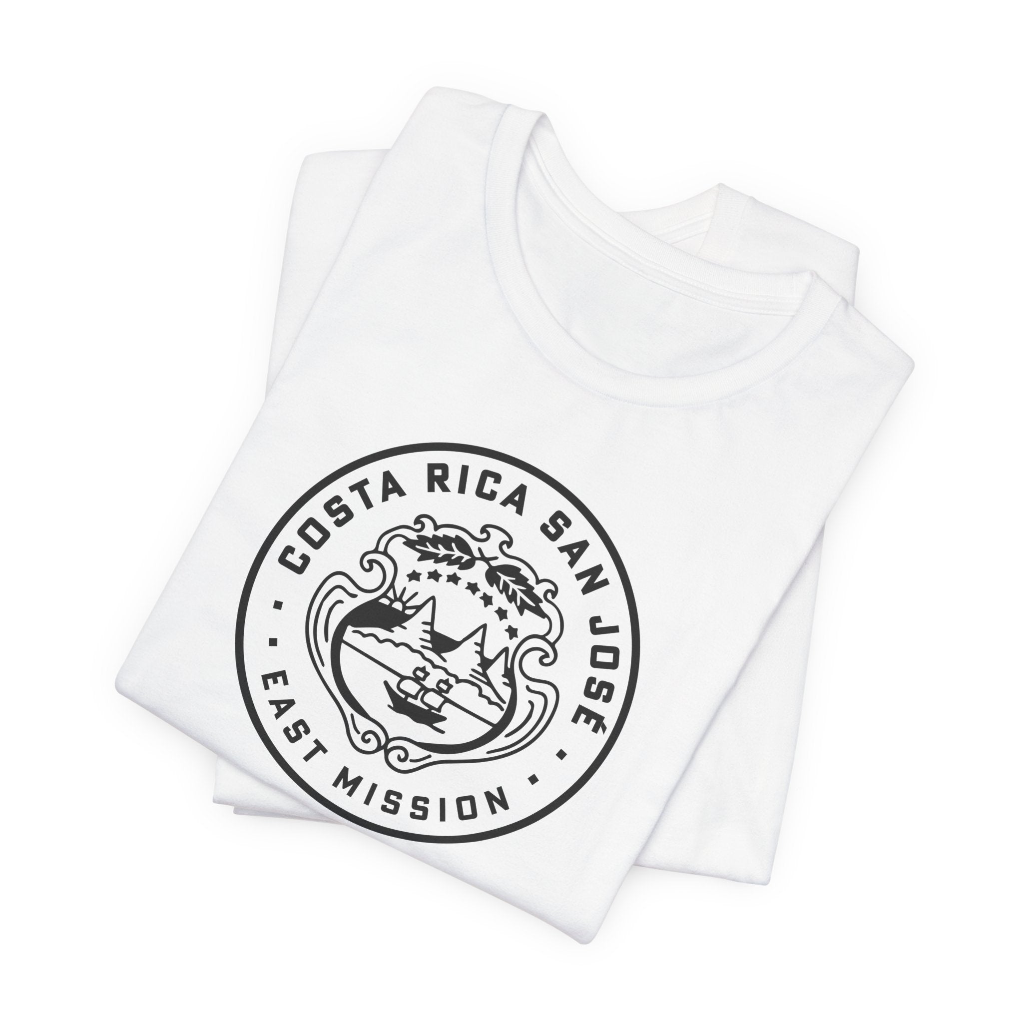 Costa Rica San Jose East Mission Circular Monochrome Logo T-Shirt - Latter-Day Saint LDS Missionary Gift - Book of Mormon