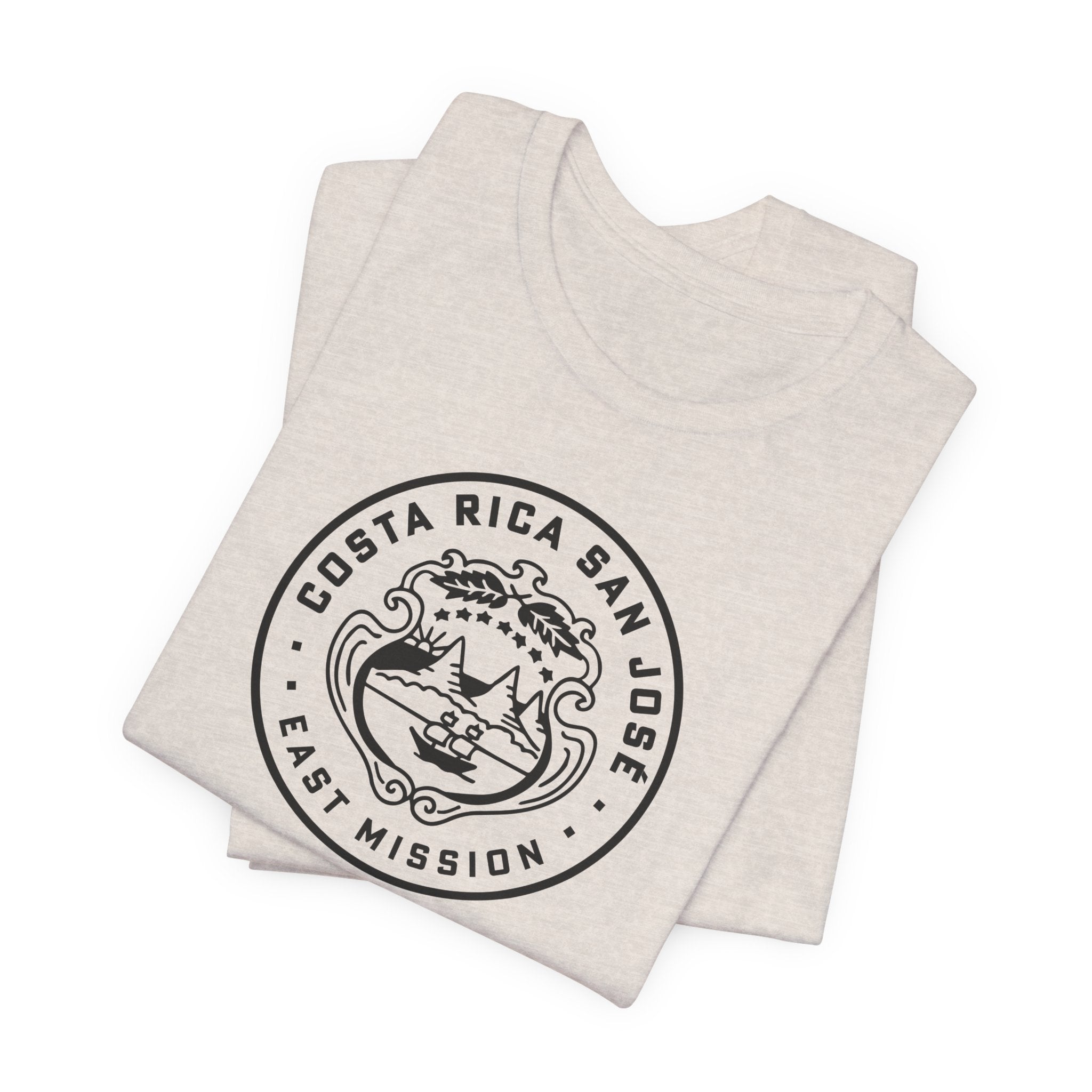 Costa Rica San Jose East Mission Circular Monochrome Logo T-Shirt - Latter-Day Saint LDS Missionary Gift - Book of Mormon