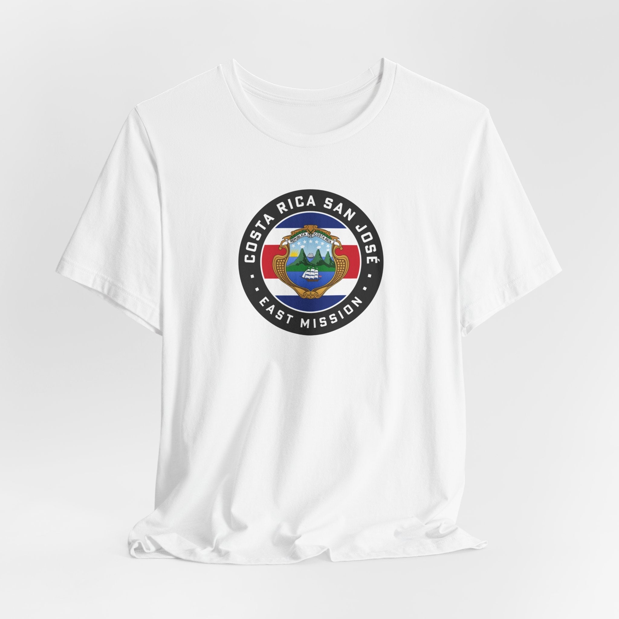 Costa Rica San Jose East Mission Flag Logo (Black Border) T-shirt - Latter-Day Saint LDS Missionary Gift - Book of Mormon