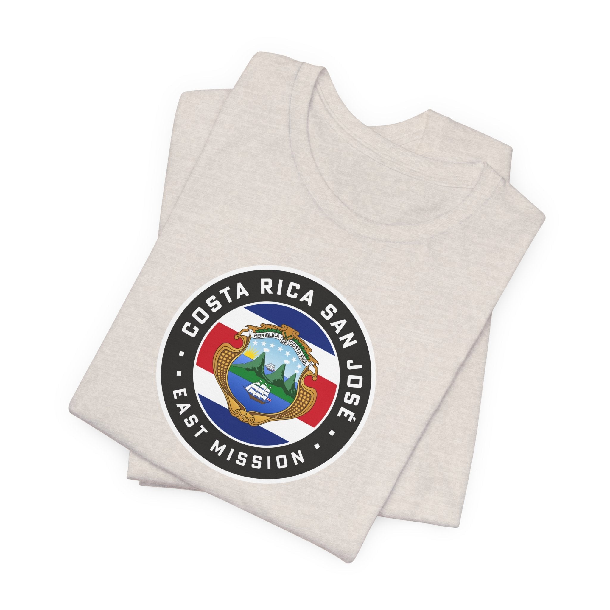 Costa Rica San Jose East Mission Flag Logo (Black Border) T-shirt - Latter-Day Saint LDS Missionary Gift - Book of Mormon