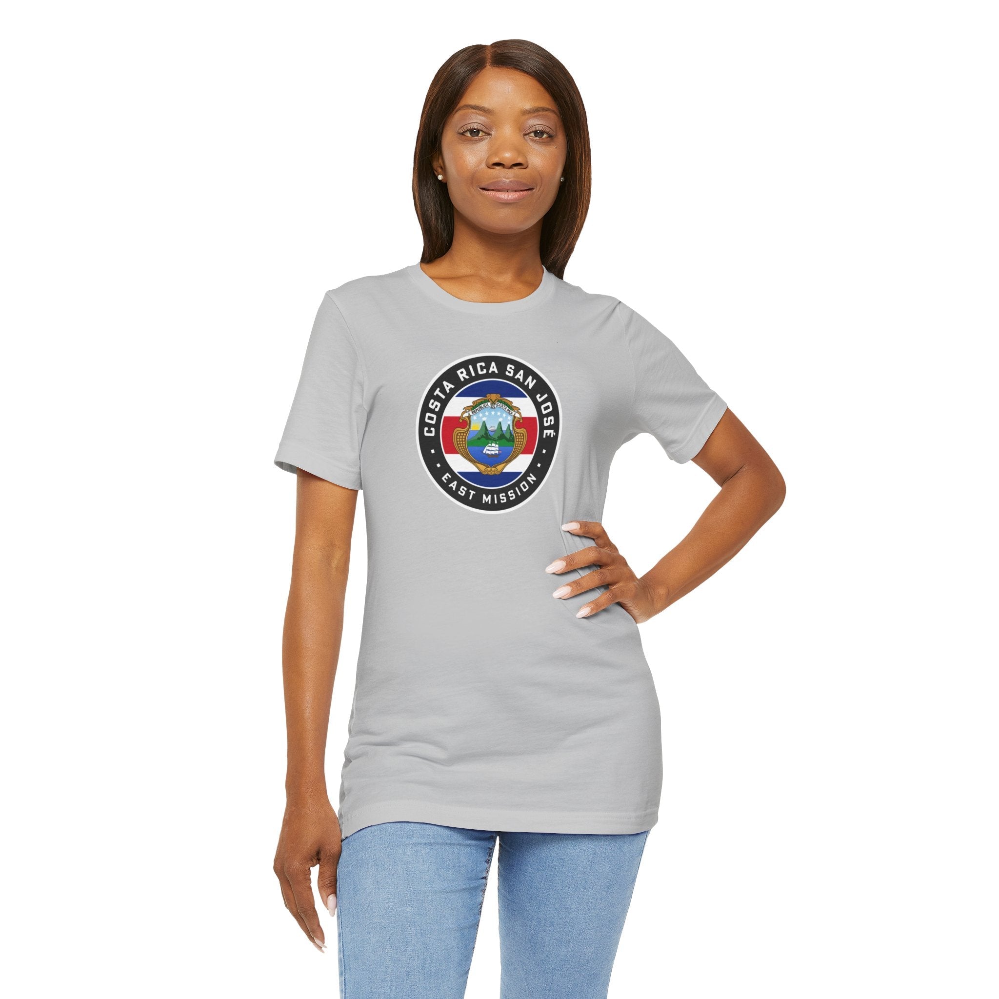 Costa Rica San Jose East Mission Flag Logo (Black Border) T-shirt - Latter-Day Saint LDS Missionary Gift - Book of Mormon