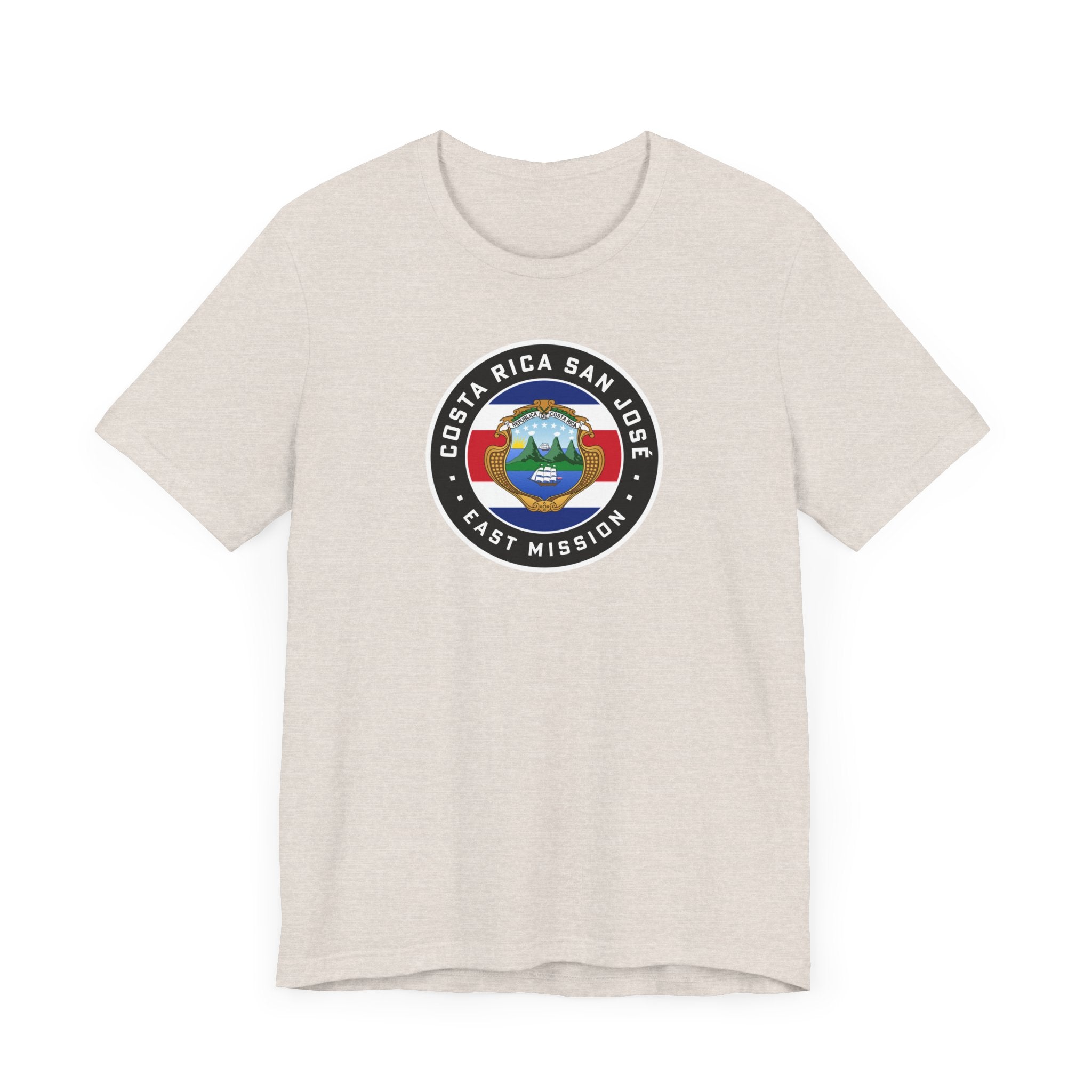 Costa Rica San Jose East Mission Flag Logo (Black Border) T-shirt - Latter-Day Saint LDS Missionary Gift - Book of Mormon