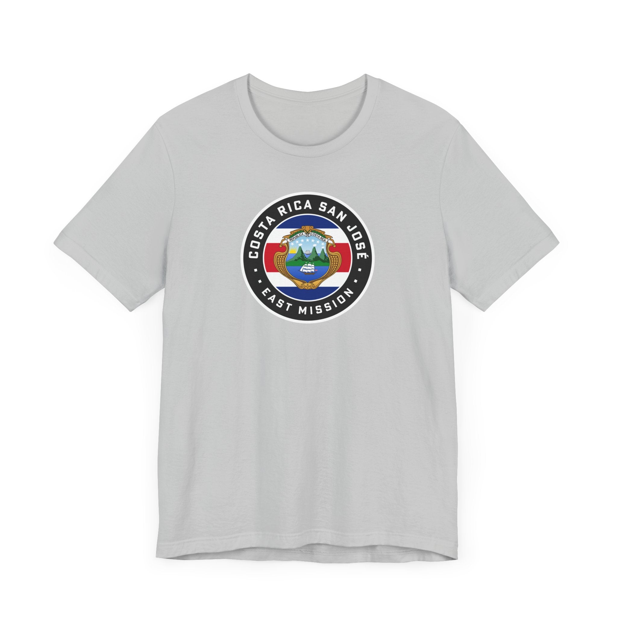 Costa Rica San Jose East Mission Flag Logo (Black Border) T-shirt - Latter-Day Saint LDS Missionary Gift - Book of Mormon