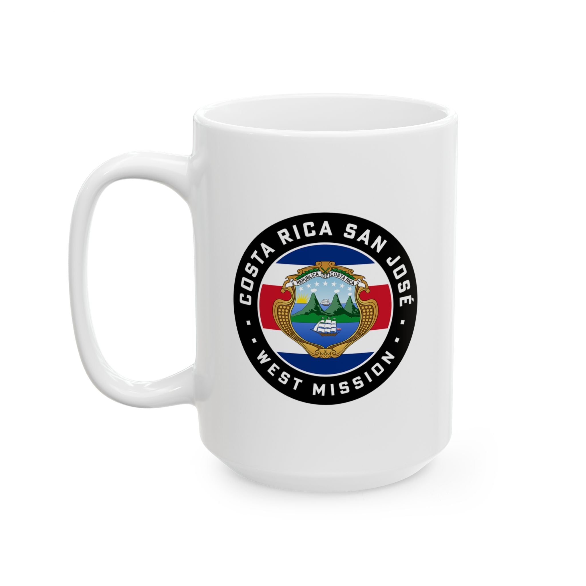 Costa Rica San Jose West Mission Circular Flag White Ceramic Mug - Latter-Day Saint LDS Missionary Gift - Book of Mormon