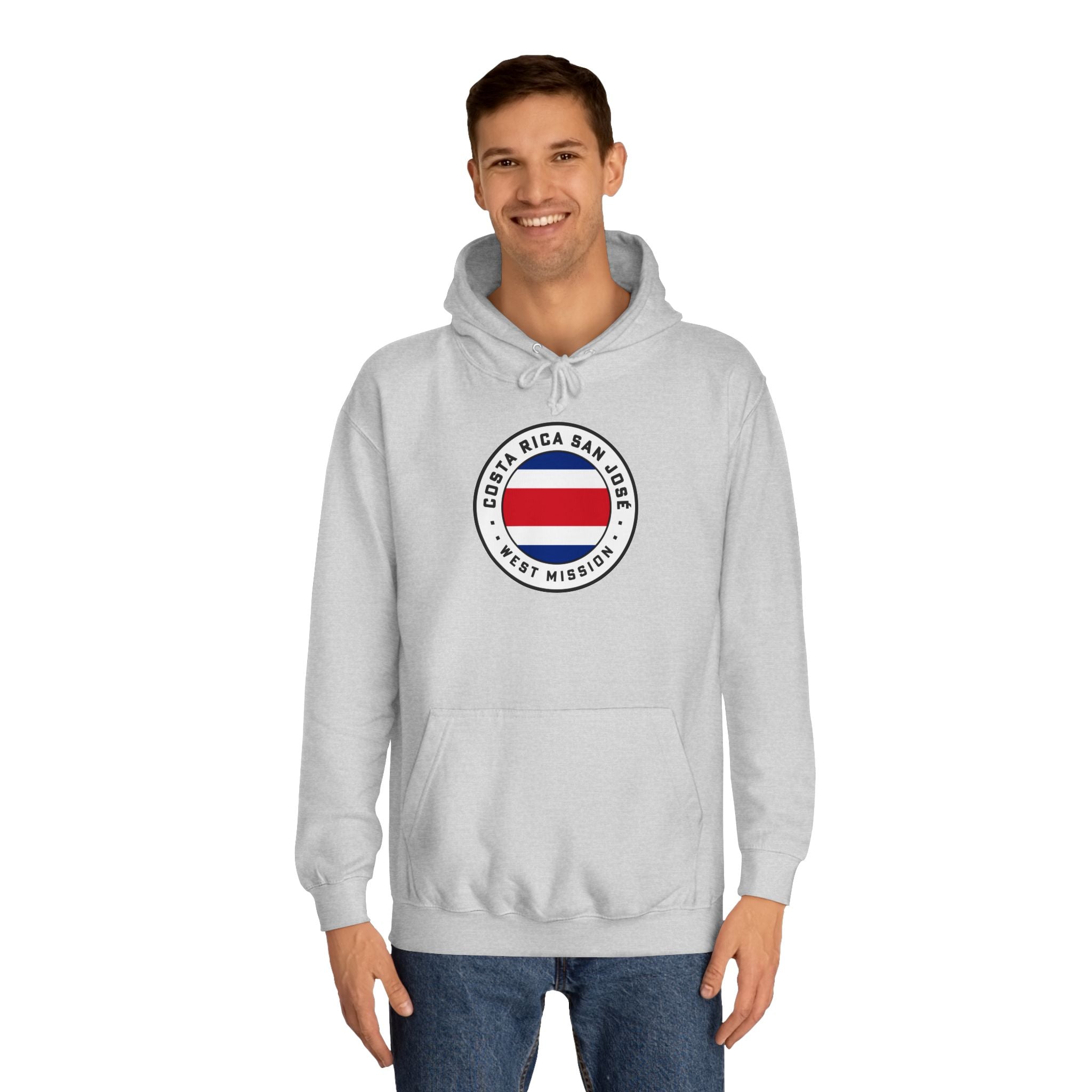 Costa Rica San Jose West Mission Flag Logo (White Border) College Hoodie