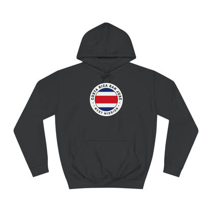 Costa Rica San Jose West Mission Flag Logo (White Border) College Hoodie