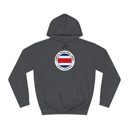 Costa Rica San Jose West Mission Flag Logo (White Border) College Hoodie