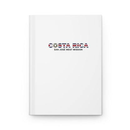 Costa Rica San Jose West Mission Flag Title White Hardcover Journal Matte - Latter-Day Saint LDS Missionary Gift - Book of Mormon