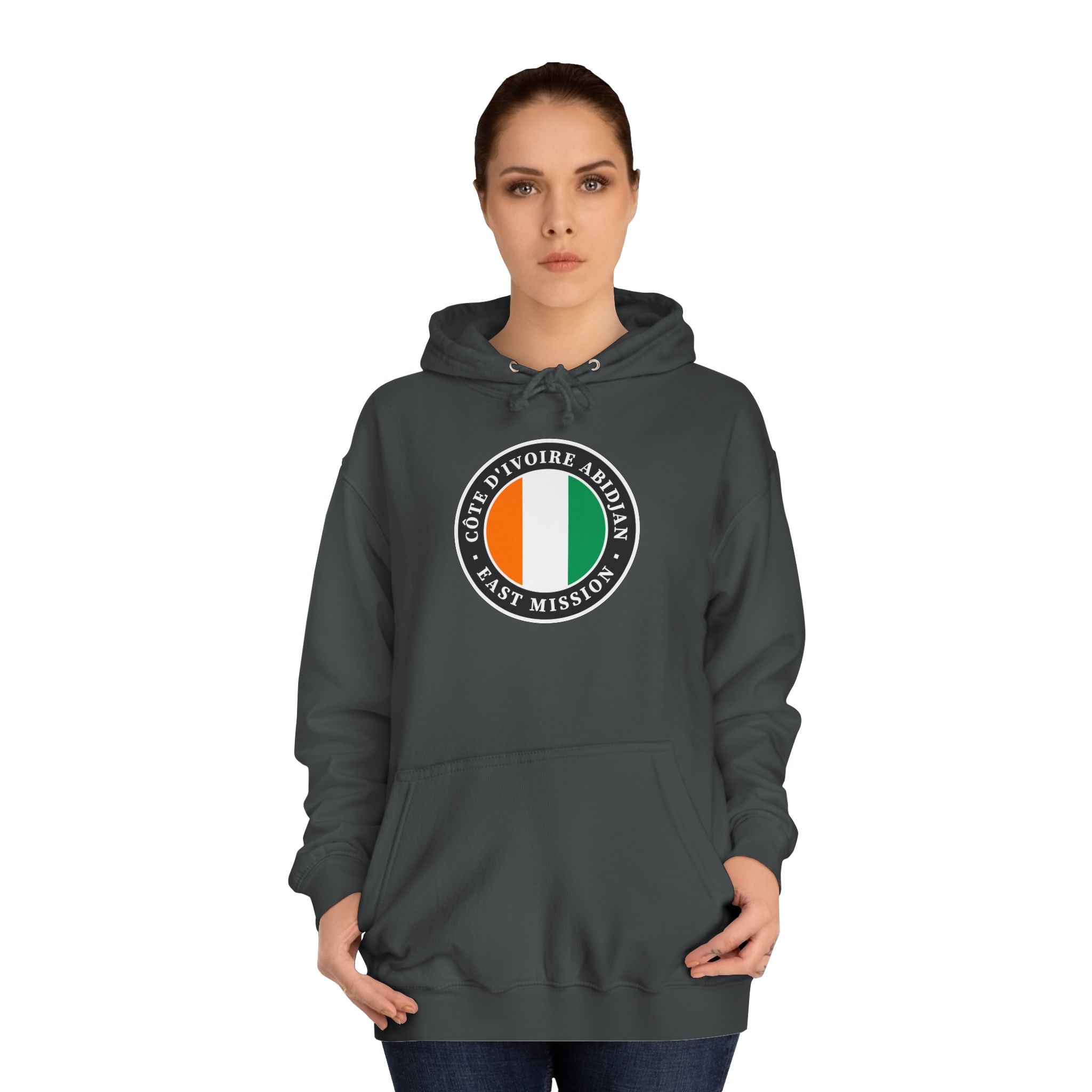 Cote d'Ivoire Abidjan East Mission Flag Logo (Black Border) College Hoodie