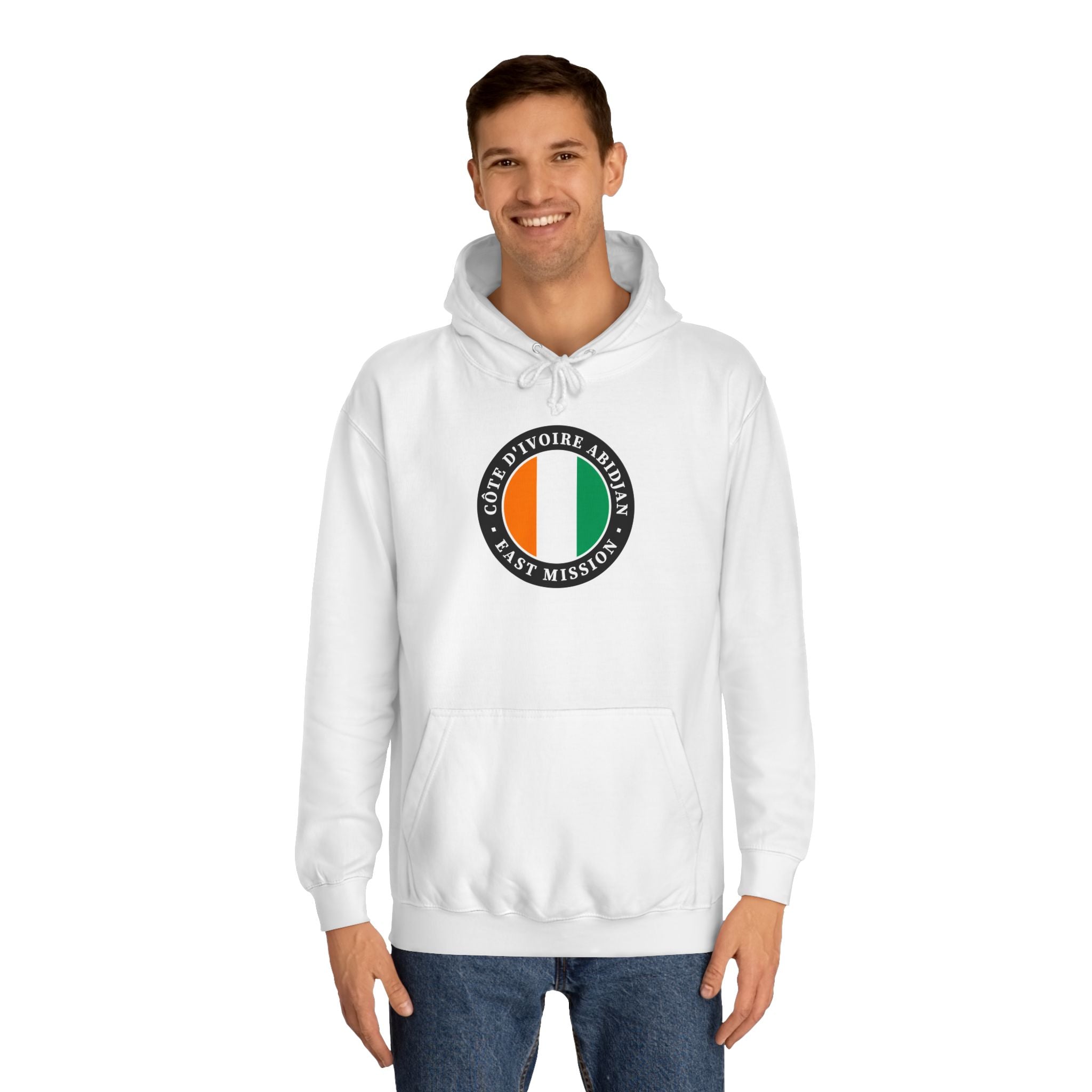 Cote d'Ivoire Abidjan East Mission Flag Logo (Black Border) College Hoodie