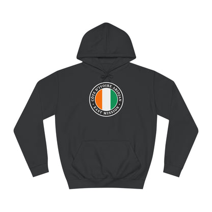 Cote d'Ivoire Abidjan East Mission Flag Logo (Black Border) College Hoodie