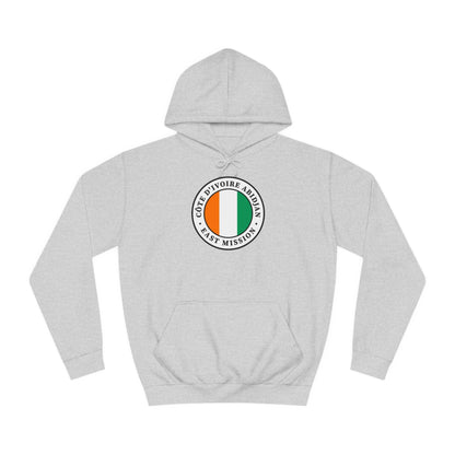 Cote d'Ivoire Abidjan East Mission Flag Logo (White Border) College Hoodie - Latter-Day Saint LDS Missionary Gift - Book of Mormon