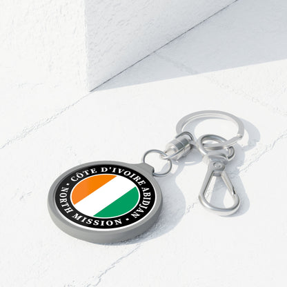 Cote d'Ivoire Abidjan North Mission Circle Flag Key Tag - Latter-Day Saint LDS Missionary Gift - Book of Mormon